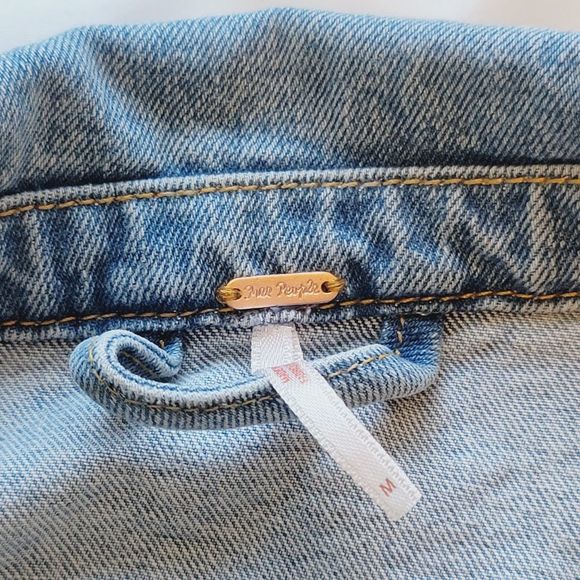 Free People Distressed Stud Denim Jacket - Picture 5 of 12